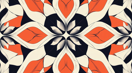 Bold Geometric Pattern in Contrasting Colors for Textile Designs