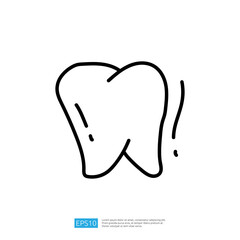 Obraz premium A simple line drawing of a tooth, representing dental health and hygiene.