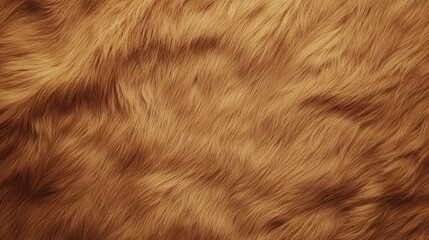 Fototapeta premium Close-up texture of golden-brown fur, showing soft, wavy fibers.