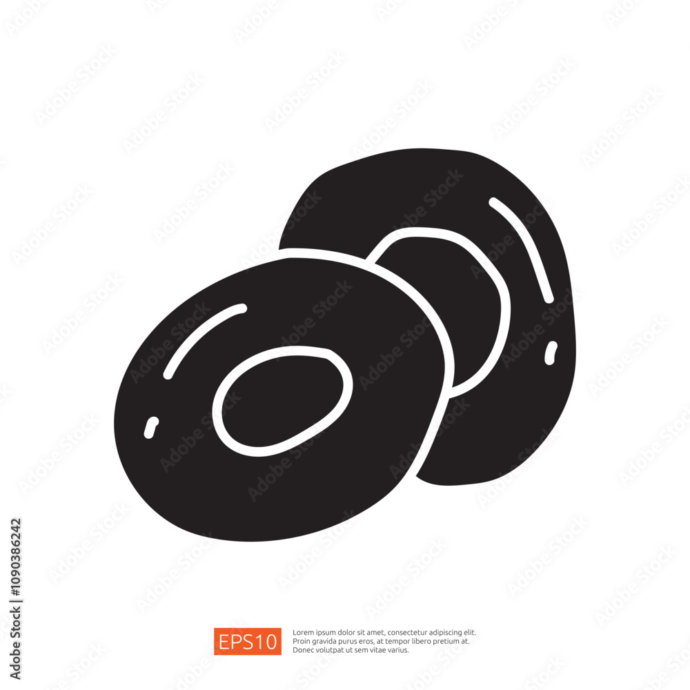 Poster a simple illustration of two doughnuts, showcasing their round shape and smooth texture, emphasizing
