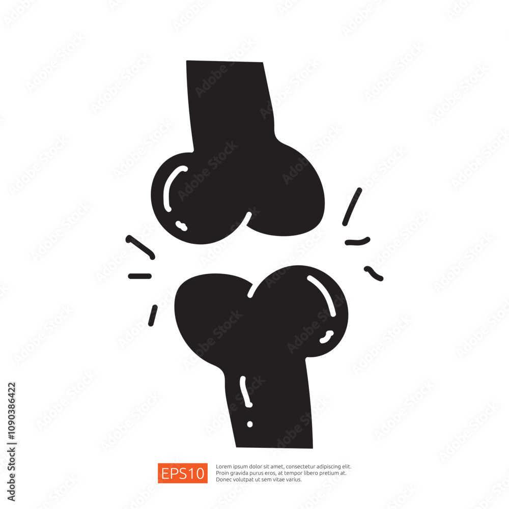 Poster this image features a simplistic black illustration of a joint or bone structure, emphasizing the co