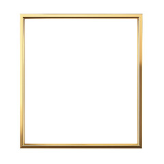 Obraz premium Square gold frame with a minimalist design on white and transparent background.