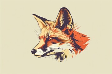 A stylized and whimsical illustration of a fox's head, rendered in watercolor-like tones with a touch of modern simplicity.