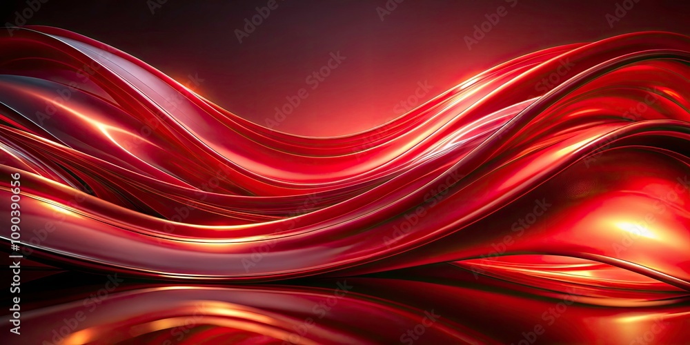 Poster abstract red wave background - vibrant flowing energy in low light photography for dynamic design an