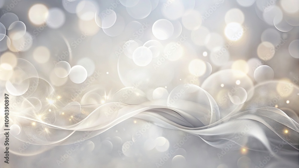 Poster abstract white background with soft curves and blurred smoke - bokeh effect for modern design and ar