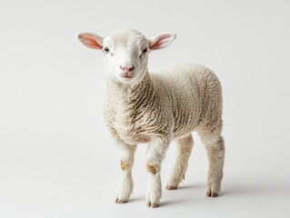 Fototapeta premium Adorable lamb standing gracefully.