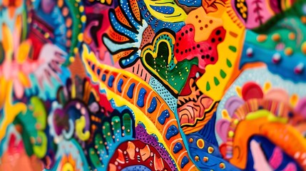Obraz premium Colorful Abstract Art with Vibrant Patterns and Shapes