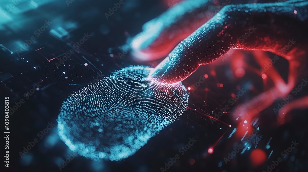 Poster digital fingerprint technology for security systems and identification processes in modern digital e