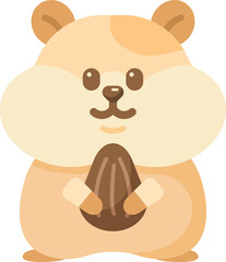 cute hamster character with sunflower seed