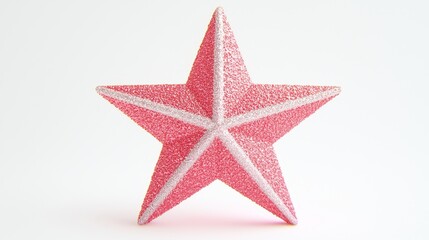 Obraz premium Decorative pink glitter star for holiday celebrations festive decor studio environment close-up view creative concept for unique home decoration