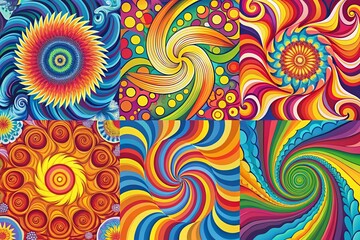 70s Hippie Psychedelic Documentary Backgrounds - Y2K Swirls