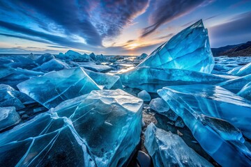 Obraz premium Abstract Geometric Blue Ice Long Exposure Background