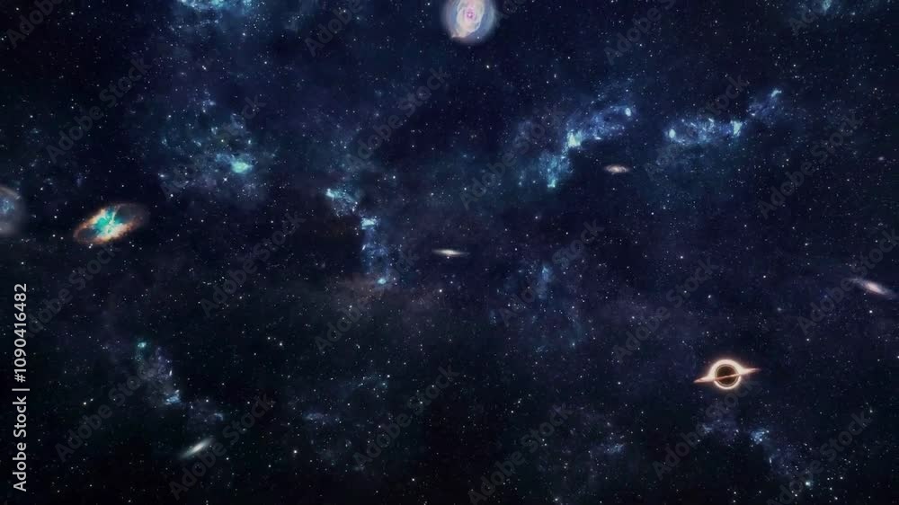 Wall mural animation depicting the implosion of our universe. the end of the universe.
