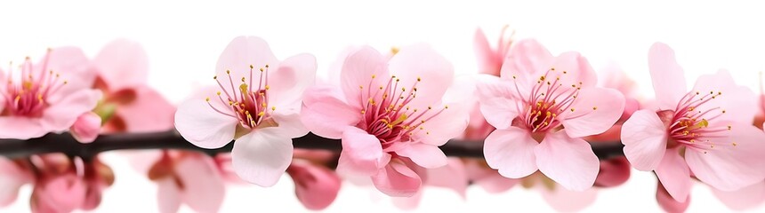 pink cherry blossom isolated on white