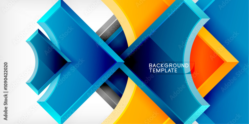 Poster Geometric design abstract background - circles and triangles