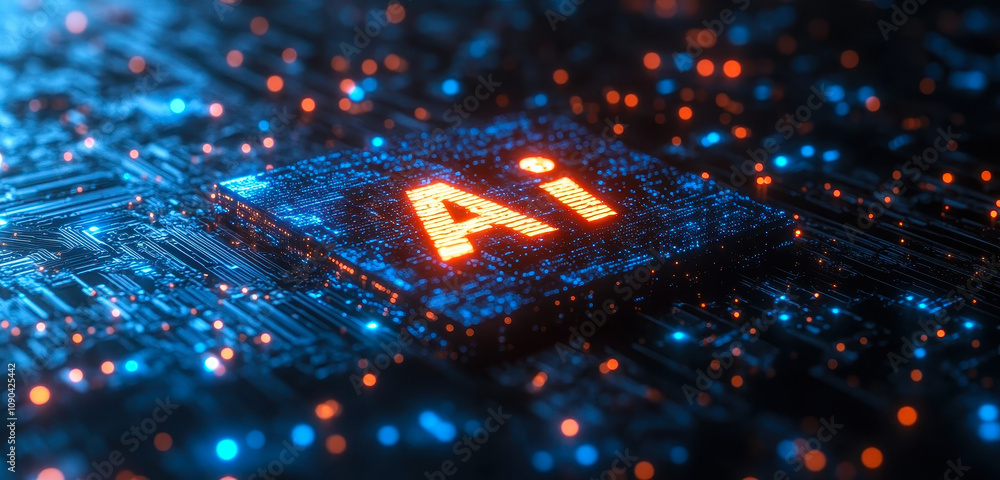 Poster ai technology and data exchange in business network with deep learning innovation