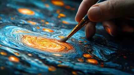 Detailed image of a person creating art with vibrant colors, representing emotional expression as a form of healing from mental health issues.