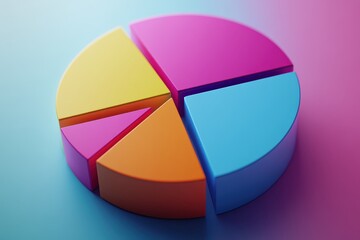Obraz premium A colorful pie chart representing data segments in a modern design.