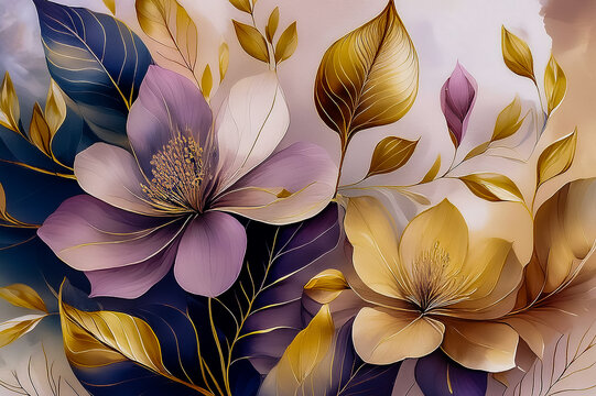 Zarte Blumen im Stil der Aquarellmalerei