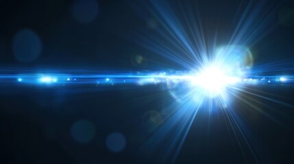 Obraz premium Celestial Light Burst: A Symphony of Blue Radiance
