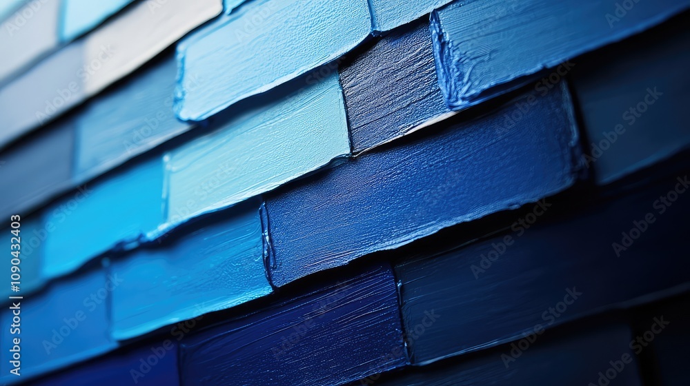 Poster abstract blue gradient texture with overlapping square brush strokes in various shades of blue