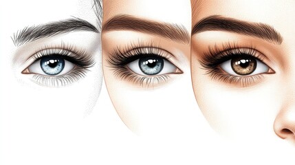 Fototapeta premium Face Chart Makeup Artist Blank Template for Visage Makeup Application