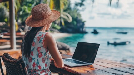 Fototapeta premium Budgeting tips for digital nomads, helping manage finances while exploring new places