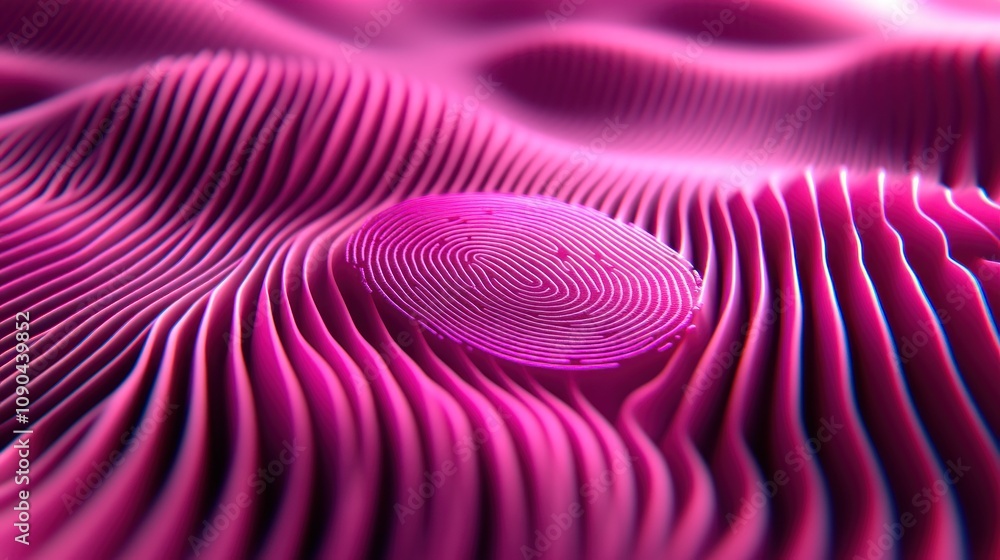 Poster Abstract pink waves with a circular shape, creating a dynamic, textured visual effect.