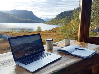 Digital nomad lifestyle, blending remote work with travel, living from anywhere with a laptop
