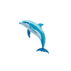 Obraz premium Captivating Dolphin Illustration Swimming Gracefully in Crystal Clear Water, Ideal for Marine Life Projects, Educational Materials, and Nature-themed Designs