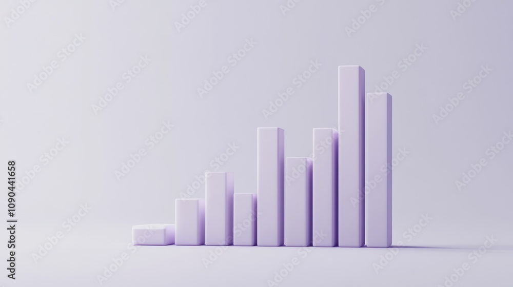 Poster A minimalist purple bar graph representing data growth or performance metrics.