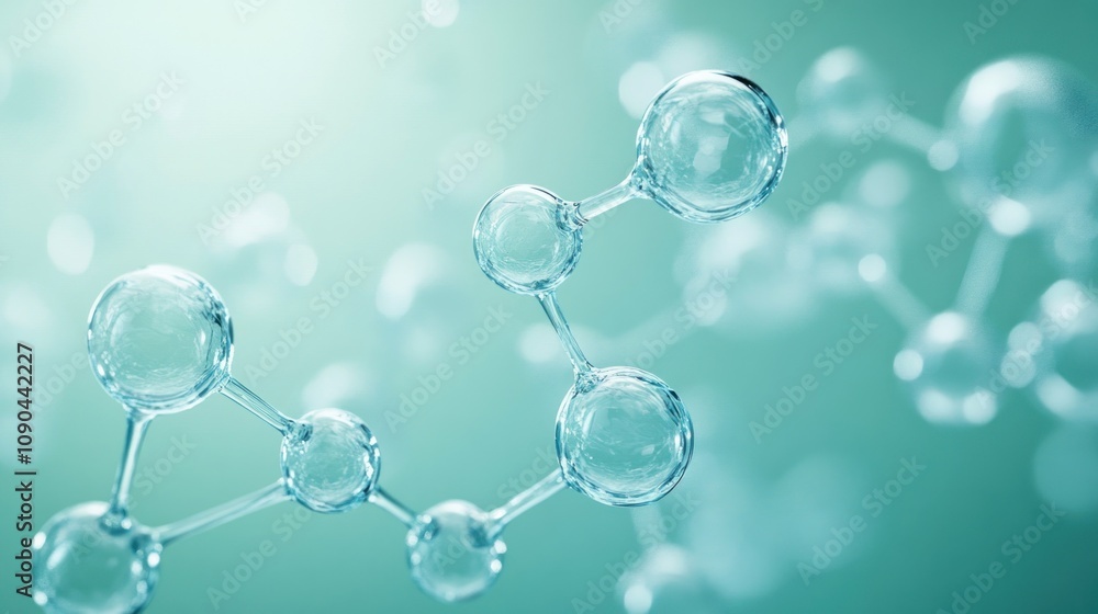 Poster Abstract representation of molecular structures in a scientific context.