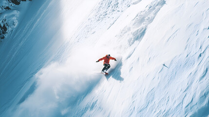 Snowboarder catching air off a mountain slope thrilling winter sports action