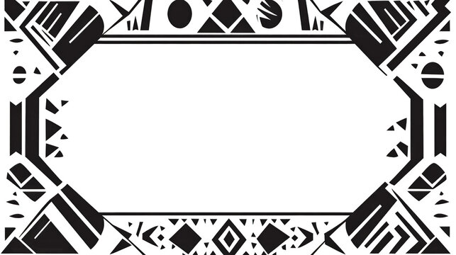 3w black and white stark geometric minimalism border transparant background