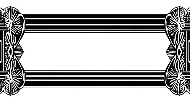 3w black and white stark geometric minimalism border transparant background