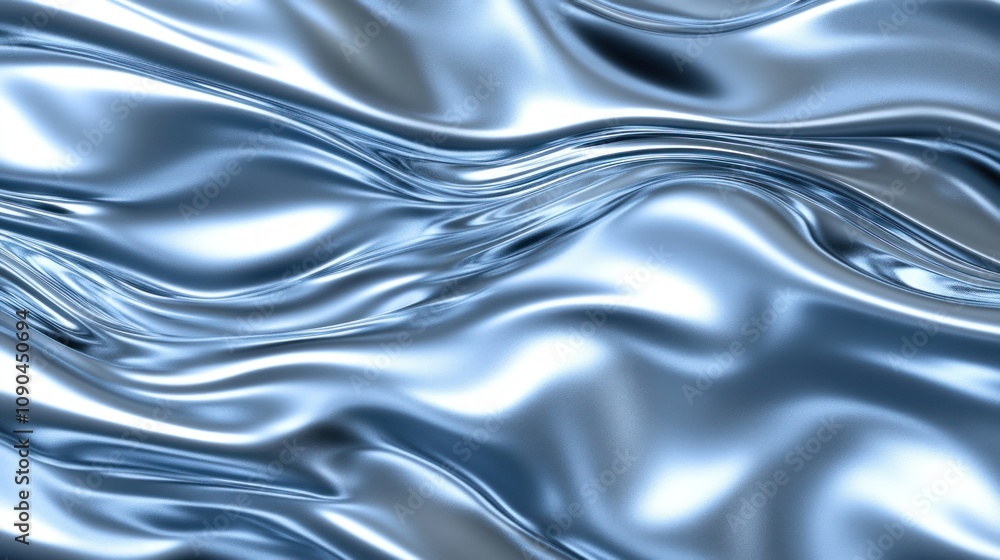 Poster A smooth, flowing metallic surface with a reflective sheen.