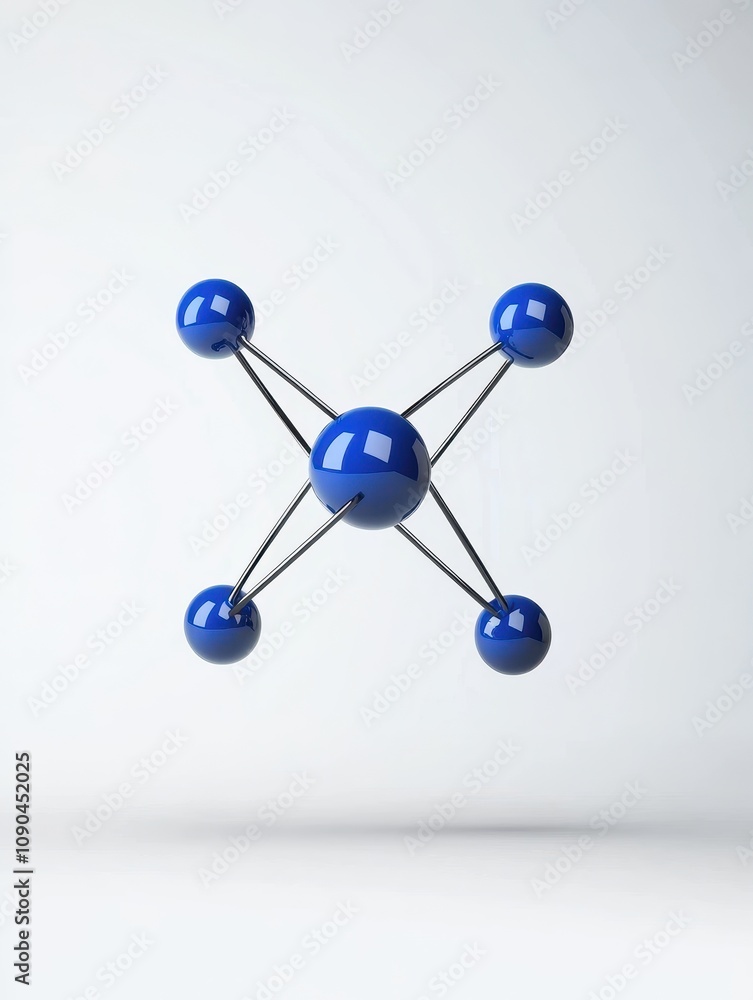Poster innovative 3d molecular structure digital studio graphic design minimalist environment abstract view