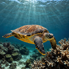 turtles in the beautiful sea