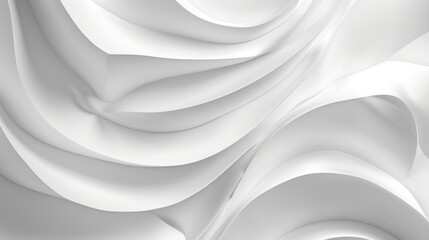 Fototapeta premium Abstract white fabric texture with smooth folds and curves.