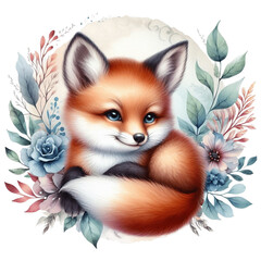 Obraz premium red fox cartoon