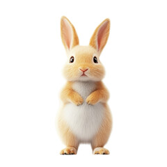 Obraz premium Adorable and Lively Rabbit with Soft Fur and Large Ears, Captivating Expression, Minding its Surroundings, Ideal for Artistic and Nature-Themed Projects