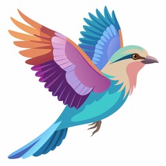 Fototapeta premium Flying lilac breasted roller