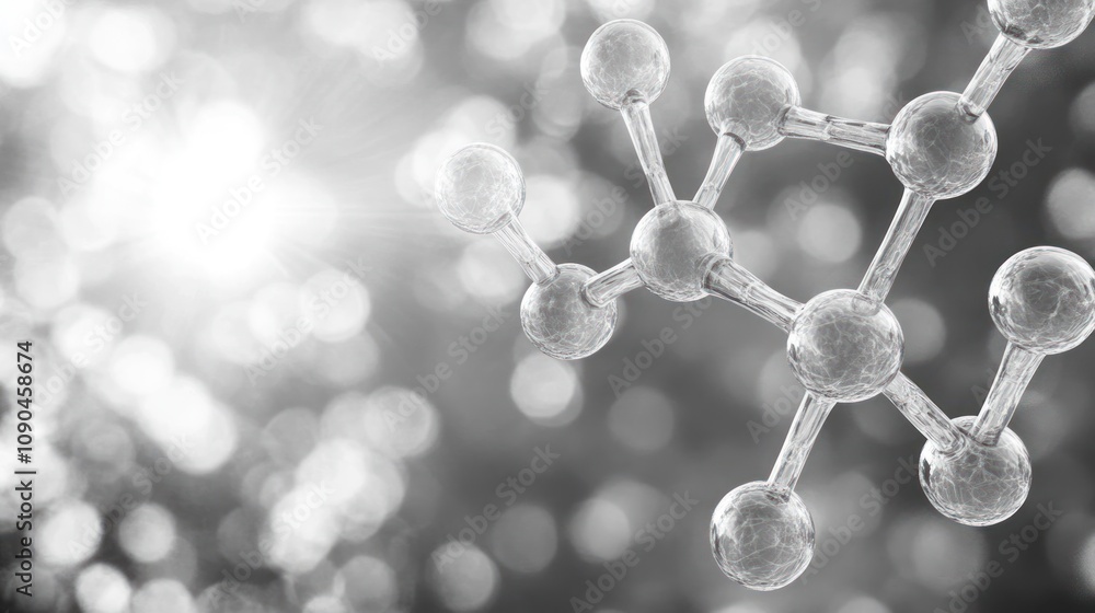 Poster Abstract representation of a molecular structure with a blurred background.