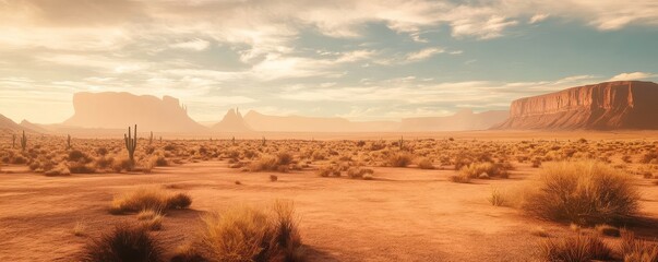 Breathtaking view of the expansive desert scenery in Arizona.