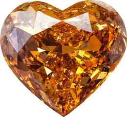 heart shaped of orange diamond crystal gems 