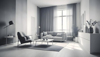 Photo interior modern design room 3d illustration