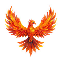 Vibrant and Fiery Phoenix Rising with Majestic Wings, Symbolizing Rebirth and Transformation in a Spectacular Display of Flames and Colors