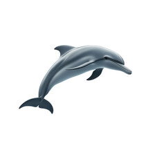 Obraz premium Playful Dolphin Swimming in Clear Waters Under Bright Sunlight, Showcasing Graceful Movements and Beautiful Ocean Environment for Marine Life Representation