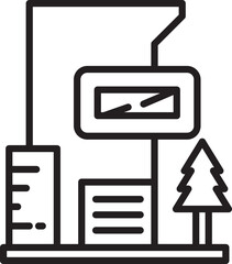 Obraz premium Modern House Building Line Icon 