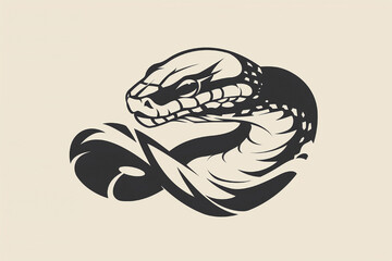 Stylized snake head illustration with bold lines and details, perfect for tattoo designs and graphics.
